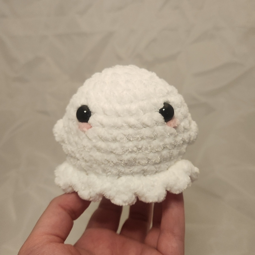 3" Handmade By Skylar Crochet Pocket Ghost Plush Stuffed Animal - Picture 6 of 8